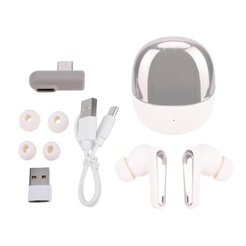 Wireless Gaming Earbuds, 20ms Ultra Low Latency Earbuds, Bluetooth 5.3 & 2.4G Dual Mode with Immersive 3D Sound & ENC Mic, Ideal for VR, PC & Console (White) - color: White