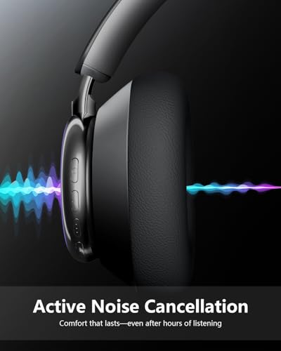 Wentronic Y03 Bluetooth Headphones Wireless Active Noise Cancelling Over Ear Headphones 48 Hours Playtime High Sound Quality 6 EQ Music Mode Headphones with Soft Ear Cushion - Grey - color: Grey