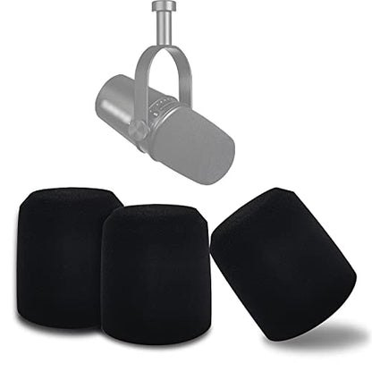 Microphone Foam Windscreen for MV7, Mic Cover Microphone Windscreen for MV7 Professional Mic Foam for Recording, 3PCS