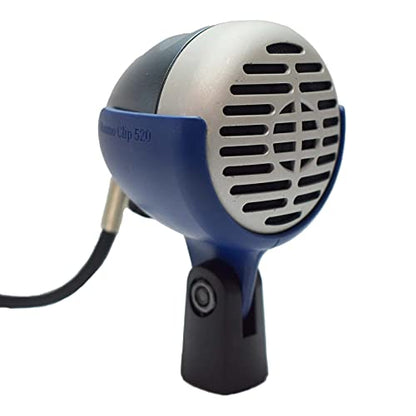 Ammo Clip 520 Bullet Mic Holder Compatible With Shure 520DX Green Bullet, Superlux D112/C and Other Similar Harmonica Microphones (Midnight Blue) - color: Midnight Blue