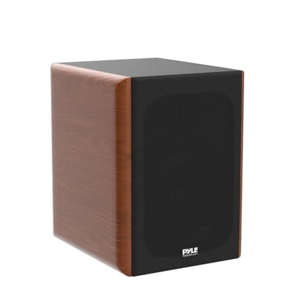 Pyle 6.5" Home Audio Speakers, 2-Way Passive Bookshelf, 240W Max Power, 1" Silk Dome Tweeter, Composite Woofer, Gold Plated 5 Way Binding Post, Rubber Surrounds, Beautiful Wood Grain Finish - Pair - color: Natural, size: 6 inch
