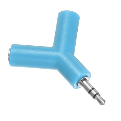 MECCANIXITY Headphone Splitter Adapter, 3.5mm Male to 2 Port Female Y Jack Aux Stereo Splitter for Phone Headset PS4 Switch Tablets, Sky Blue - color: Sky Blue