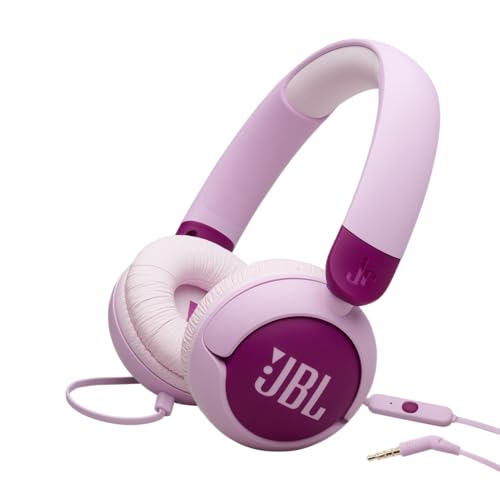JBL Junior 320 Kids Headphones, Wired, Volume-Limited - Purple | Designed For School And Travel With Built-In Mic, Foldable Design, 3.5Mm Jack, Comfortable Fit And Customizable Stickers - color: Purple