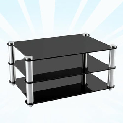 Mini Audio Component Rack, 2 Tier Audio Tower Small Desktop Rack, AV Media Stand Display Stand Clear Shelf for Tabletop Organizer, DVD Players, Office(Transparent) - color: Transparent