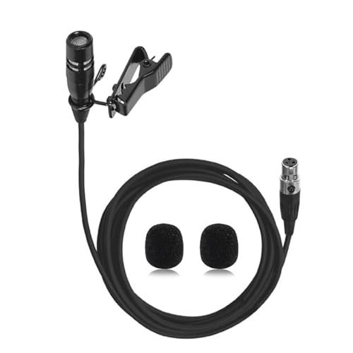 Lavalier Microphone Lapel Mic Compatible with AKG Bodypack | Unidirectional Condenser Super Cardioid Clip-On Mic for Wireless Transmitter System with Mini XLR 3 Pin TA3F Plug - style: Mini XLR 3 Pin TA3F Plug Compatible with AKG Only
