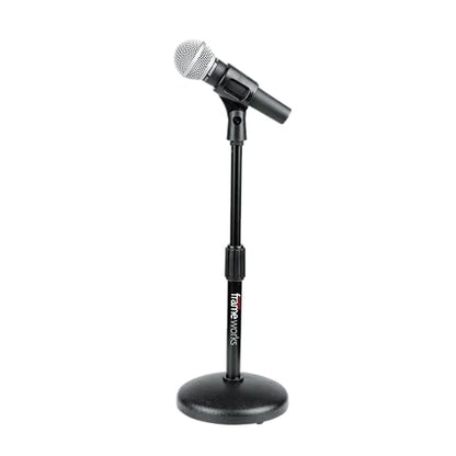 Gator Frameworks Desktop Microphone Stand with Round Weighted Base & Adjustable Height (GFW-MIC-0501) - size: Compact, style: Weighted Base - Adjustable Height