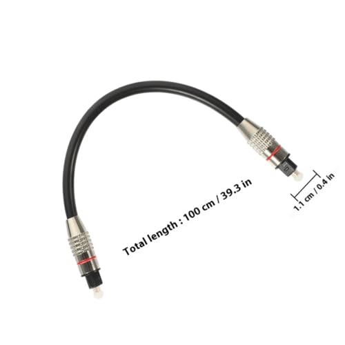 Black Optical Audio Cable PVC Pmmc 1m Male to Male Cord