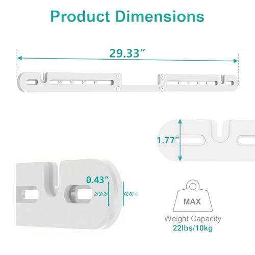 WALI Soundbar Wall Mount for Sonos Arc and Sonos Arc Ultra, White - color: White