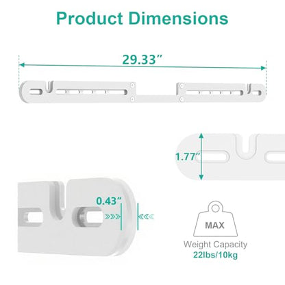 WALI Soundbar Wall Mount for Sonos Arc and Sonos Arc Ultra, White - color: White