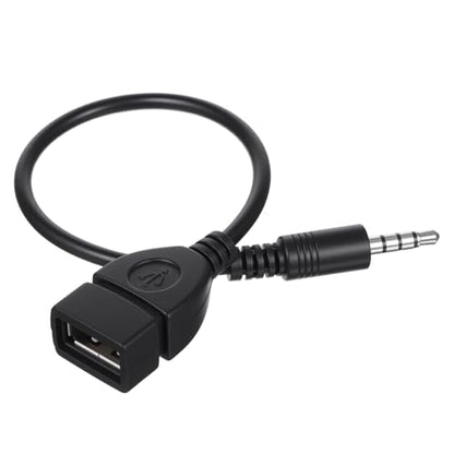 USB to AUX Audio Adapter, 3.5 mm Male AUX Audio Jack Plug to USB 2.0 Female Converter Adapter Cable Cord 9 Inch Length Black OTG Adapters Accessories for Car Playing Music with U-Disk