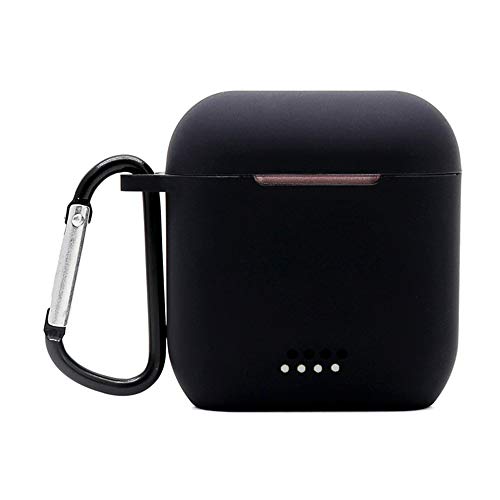 Protective Silicone Case Compatible with Tozo t6, Front LED Visible, Premium Accessory Shockproof tozo t6 Case Cover with Keychain. (Black) - color: Black