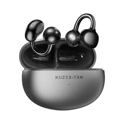 Clip on Wireless Bluetooth Earbuds, Open Ear Clip on Headphones with Mic, Waterproof, ENC Call, 40H Play, Hi-Fi Audio, All-Day Comfort, Perfect for Sports & Fitness (Black) - color: Black