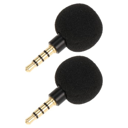 LALAFINA 2pcs Mini Portable Microphone 3.5mm Jack for Laptop Computer