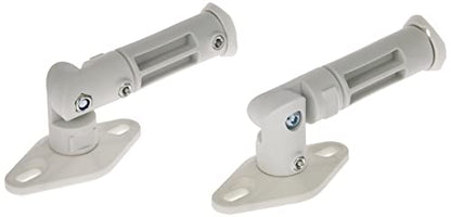 Monoprice Adjustable 10 lb. Capacity Speaker Wall Mount Brackets (Pair), White (Pack of 2) - color: White, size: 1 Count (Pack of 2)