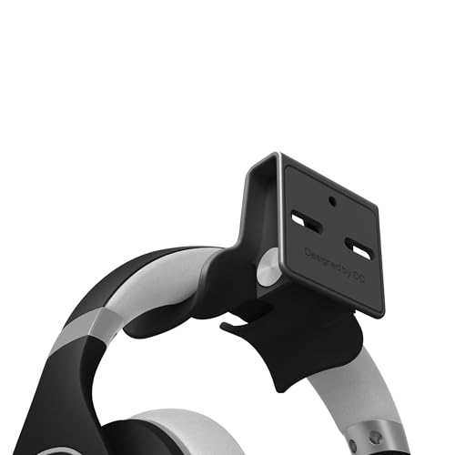Headphone Wall Mount, Under Desk Headphone Hanger, Controller Holder, Gamepad Controller Holder, Adhesive/Screws, Universal Hanger Hook (Black) - color: Black