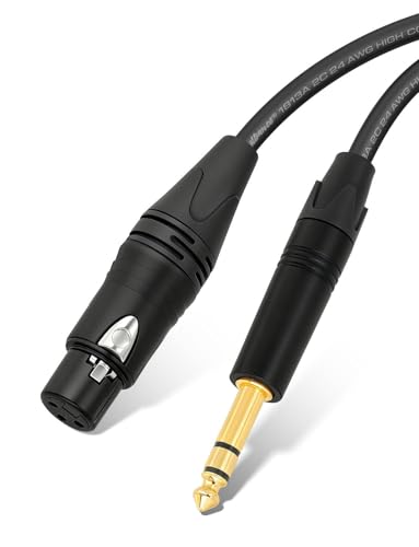 Superbat Balanced XLR to TRS 1/4 to XLR Female Guitar Cable 3FT 2-Pack | Belden 1813A Shielded for Bass Guitar, Microphone, Amp, Speaker, Noise-Free Pro Audio - size: 3ft, style: 6.35mm TRS to XLR Female