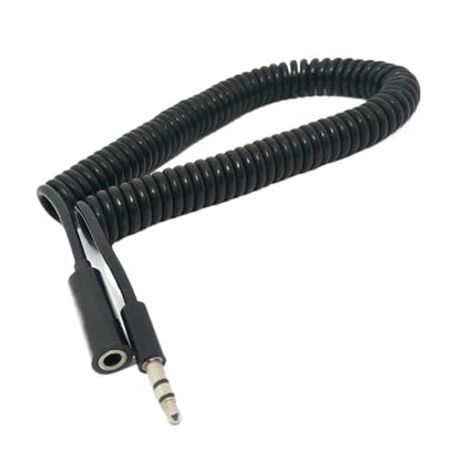 Plug to Plug Headphones Ja-ck Audio Cable Black 3/10TF 4-Pole Spring Coiled 3.5mm Aux Cable W/Mic Audio Auxiliary Cable(0.5M,Male-Male) - color: Male-Male, size: 0.5M