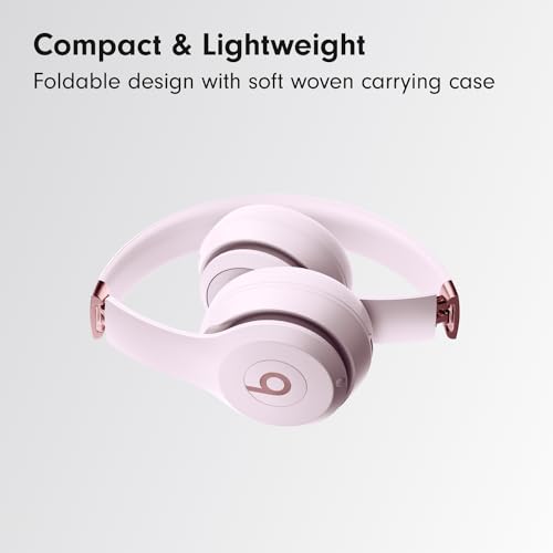 Beats Solo 4 - Wireless On-Ear Bluetooth Headphones, Up to 50-Hour Battery Life, Ultra-Lightweight Comfort, Powerful and Balanced Sound, Apple & Android Compatible - Cloud Pink - color: Cloud Pink, style: Standalone