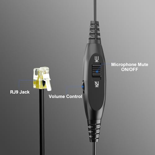 Wired Headset with Mic for Cisco Phone, Dual Ear Headphone for Call Center