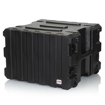 Gator Cases Pro Series 19" Depth 8U Rolling Rack Case with Recessed Wheels, Black - size: 8U Rack Space, style: Rolling Rack - 19" Deep
