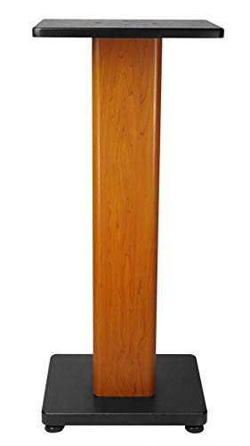 Rockville RHT28C 28" 2-Tone Bookshelf Speaker Stands Surround Sound Home Theater - color: Classic Wood