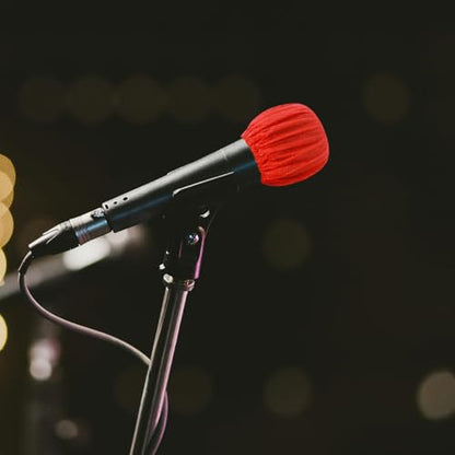 ABOOFAN 100pcs Disposable Microphone Covers Bulk, Non-woven Fabric Mic Shield Rubber Band, Versatile and Practical Microphone Caps for Live Performances and Recording Studios