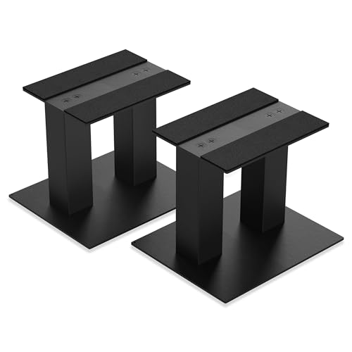 Desktop Speaker Stands 1 Pair for Small/Medium Bookshelf Speakers | Steel Studio Monitor Stands,Medium - size: 7.9"L x 6.5"W x 6"H