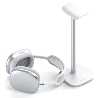 Headphone Stand, Aluminum Desk Headset Earphone Holder (White) - color: White