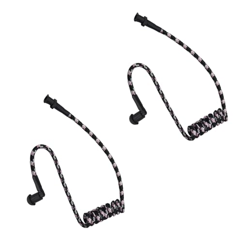 WODASEN Replacement Braided Nylon Fiber Acoustic Coil Tube Moisture Resistant Waterproof Color for Radio Earpiece (White-Pink-Black-2) - color: White-Pink-Black-2