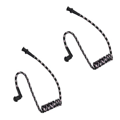 WODASEN Replacement Braided Nylon Fiber Acoustic Coil Tube Moisture Resistant Waterproof Color for Radio Earpiece (White-Pink-Black-2) - color: White-Pink-Black-2