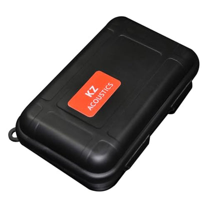 Earphone Case, KYUHEEO Waterproof Headphone Storage Bag Earbud Hard Protective Carrying Case for Wired Earphones, Ear Tips,Earphone Cables, Camera Chips(Black)