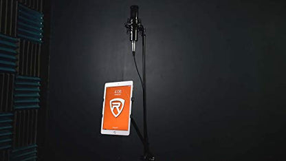 Rockville GIGSTAND Dual Metal Microphone Stand with (2) Mic Clips, 26.37” Detachable Boom Arm, Adjustable 31"-55" Height, Foldable Tripod Base
