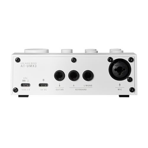 Audio-Technica AT-UMX3 USB Desktop Audio Mixer, White - color: White