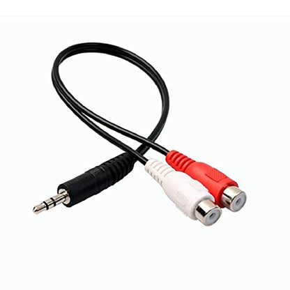 GRLRCR 8 Inches 3.5mm Male to 2 RCA Female Jack Stereo Audio Y Cable Adapter for Smartphones, Tablets, MP3, Home Theater, HDTV, Gaming Consoles, Hi-Fi Systems and More(2 Pack) - size: 3.5mm Male to 2 RCA Female