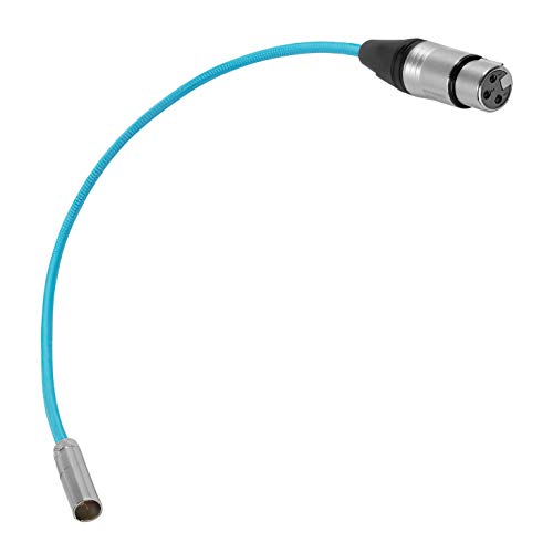 KONDOR BLUE | 16 Inch Mini XLR (TA3) 3-Pin Male to XLR Female Audio Cable | Braided On-Rig Mic Cable for Blackmagic Design Pocket Cinema Camera 4K 6K, for Canon EOS C70 | Blue - color: Blue