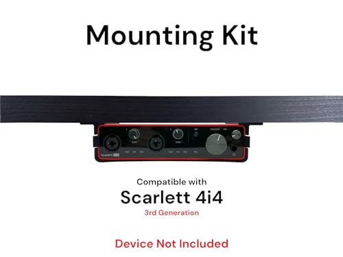 Desk Mount Kit for Focusrite Scarlett 4i4 (3rd Gen) - Under Desk Mount Brackets with Reversible Clips - Secure Mounting Accessories