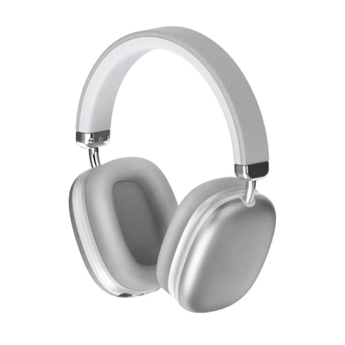 Wireless Over Ear Headphones, Noise Canceling Bluetooth 5.3 Headphones with Microphones,Hi-Res Audio,48H Playtime,Foldable,Breathable Soft Earpads for iOS/Android/Samsung/PC-Silver