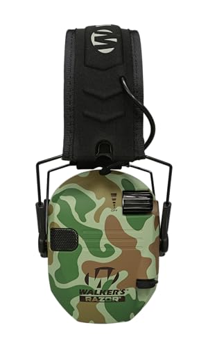 Walker's Razor Slim Electronic Muff - color: Green Duck Camo, size: One Size