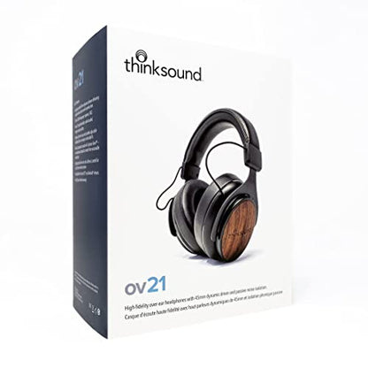 thinksound ov21- Wired Headphones - Over Ear Closed Back Pro Studio Monitor with Mic Professional Grade, Critically Acclaimed, with Detachable Corded Cable for Recording, DJ, Guitar, Music, Podcast