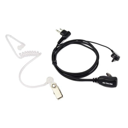 Retevis Acoustic Tube Walkie Talkie Earpiece with Mic, 2 Pin(5 Pack) | Compatible with Motorola CP100/CP100D/CP185/CP200/CP200D/ GP300/GP2000/BRP40/DLR1060 Walkie-talkies, Two Way Radio Earpiece