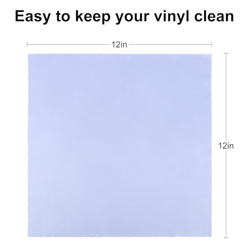 Record Cleaning Cloth, 6 Pack 12''x12'' Anti-Static Microfiber Towel by Gartopvoiz Lint-Free Cleaner for LP Record Vinyl, Glasses, TV Screen, Laptop