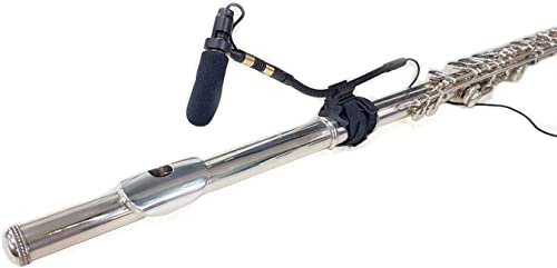 Flute & Clarinet Microphone - Clip-On Condenser Mic | Rechargeable 48V Phantom Power, XLR Instrument Microphone, For Woodwinds, Live Performance & Recording
