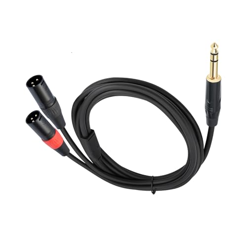 1/4 TRS to Dual XLR Male Y-Splitter Stereo Breakout Cable 1/4 inch(6.35mm) to 2 XLR Patch Cable 10FT - size: 10FT