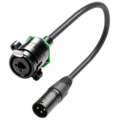 QIANRENON Combo Jack to XLR Plug Adapter Mount Short Cable XLR/TRS Combo Connector to 3 Pin XLR Male Hybrid Connector Audio Extension Cable, for Microphone Mixing Console Amplifier, 35cm/13.8in