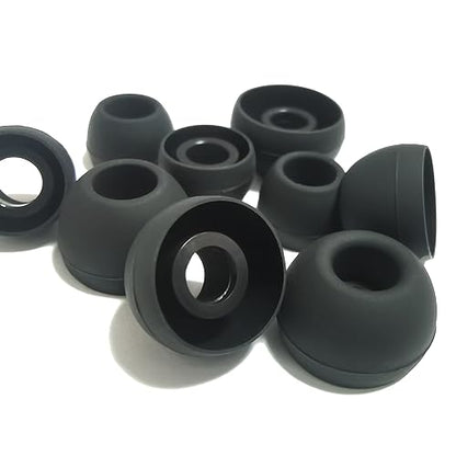 Silicone Replacement Earbuds Tips Universal for 5mm-7mm True Wireless LMS | 6 Pairs Rubber Ear TipsSecure Fit & Noise Isolation, Black - color: 4.5mm-Black