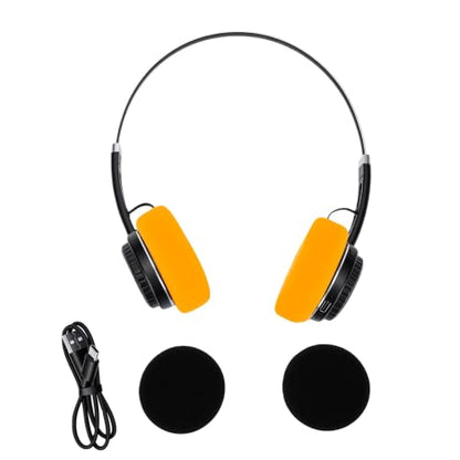 Wireless Retro Headphone, Bluetooth 5.3 On Ear Headset with 40H Playtime, Foldable Gaming Headphones for Travel, Classic Stereo Retro Headset for Adults (Black) - color: Black