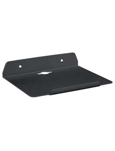 8''W x 6.3''D Small Floating Metal Wall Shelf,Deep Floating Shelves for Speakers,Cameras,Routers,Heavy Duty Metal Floating Wall Shelf with Ledge for Bedroom,Bathroom,Living Room,Black - color: 8‘’black