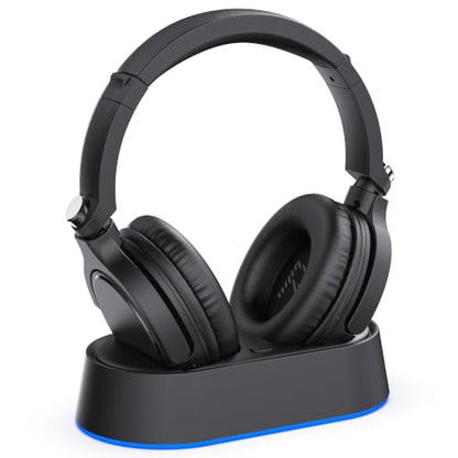 Wireless Headphones for TV Watching, TV Headphones Wireless for Seniors with Transmitter Charging Base, 65H No Audio Delay Bluetooth Headphones for TV, HiFi Stereo Sound, Gifts for Parents/Elderly