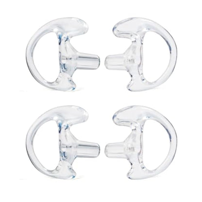 Replacement Earmold for Acoustic Coil Tube Headset(Clear 2 Pairs) | Silicone Ear Insert for Motorola Midland Baofeng Walkie Talkie Surveillance Earpiece - color: clear
