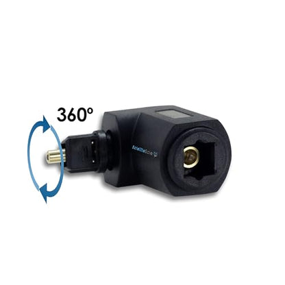 SatelliteSale Toslink Digital SPDIF Optical Male to Female Right Angle PVC Black Adapter - size: Coupler Male Female 90 degree